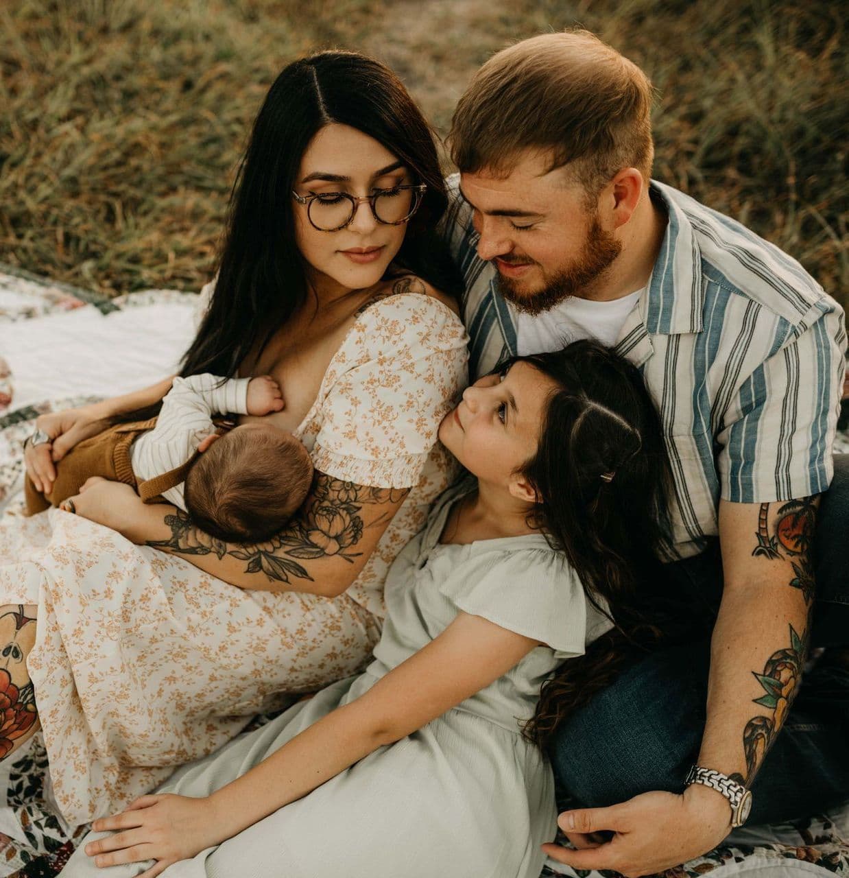Jessica and her family together outdoors